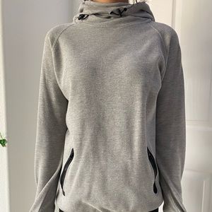 Grey cowl hoodie with black trim
